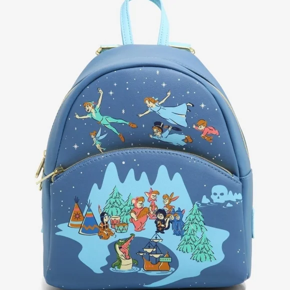 🎉❗️SALE❗️🎉 Loungefly Disney Peter Pan Never Land Mini Backpack - Picture 1 of 4
